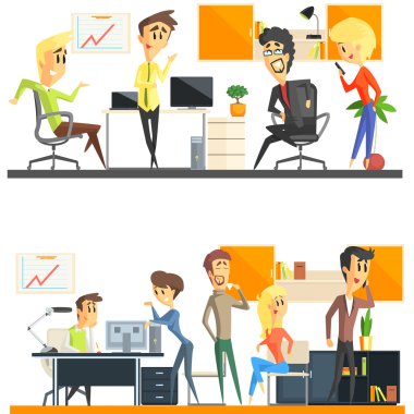 Ofis takım iki çizimler hazır