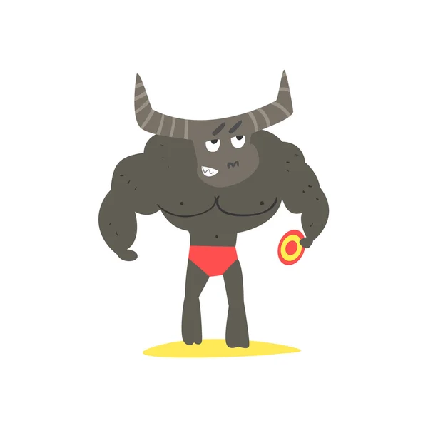 Minotaur Monster op het strand — Stockvector