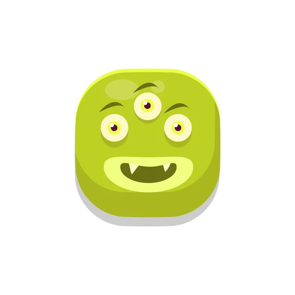 Contenu Monster Square Icône — Image vectorielle