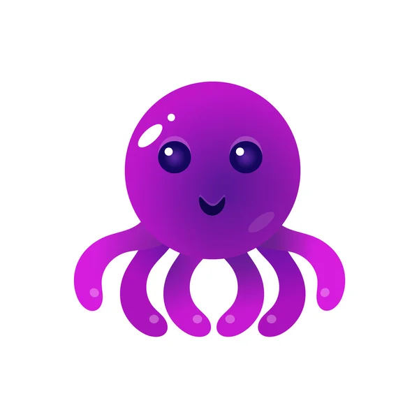 Caráter de Octopus de balão roxo — Vetor de Stock