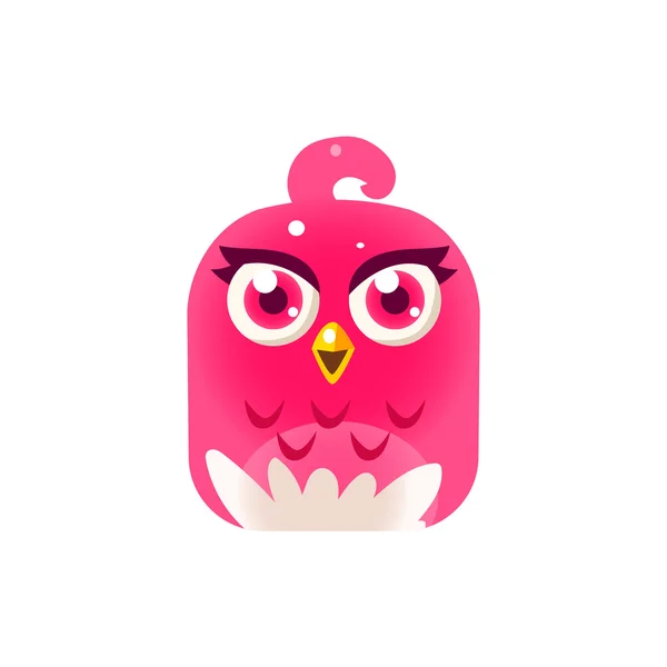 Różowy dziewczęcej Chick kwadratową ikonę — Wektor stockowy