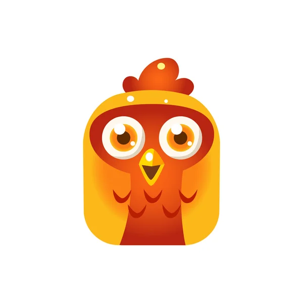 Icona quadrata pollo arancione — Vettoriale Stock