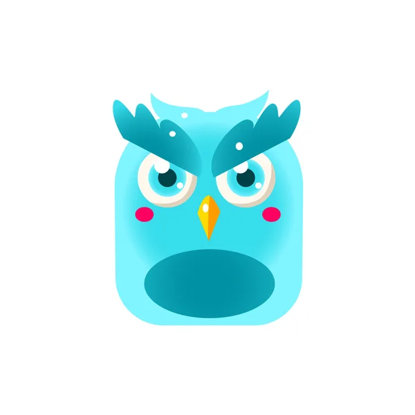 Ikona niebieski sowa Chick Square — Wektor stockowy