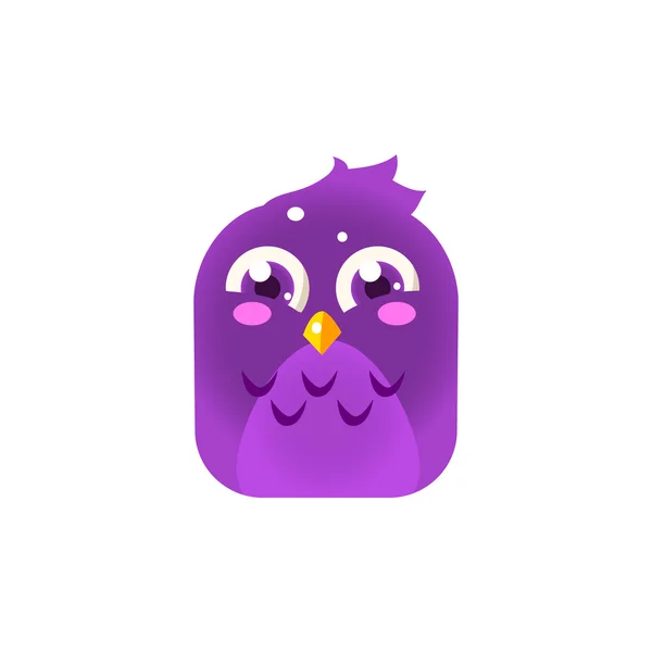Fioletowy, chichocząc Chick kwadratową ikonę — Wektor stockowy