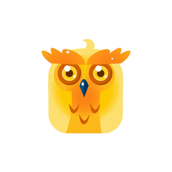 Żółty sowa Chick kwadratową ikonę — Wektor stockowy