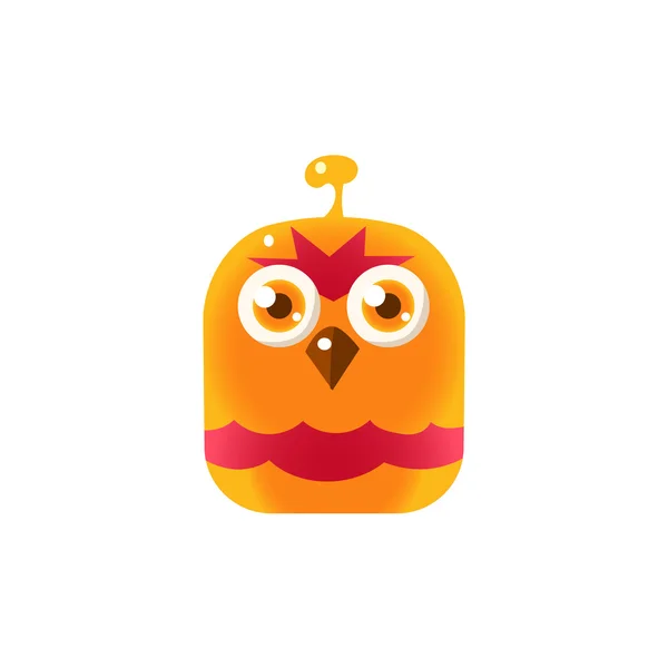 Pomarańczowy kwadrat Chick zły ikona — Wektor stockowy