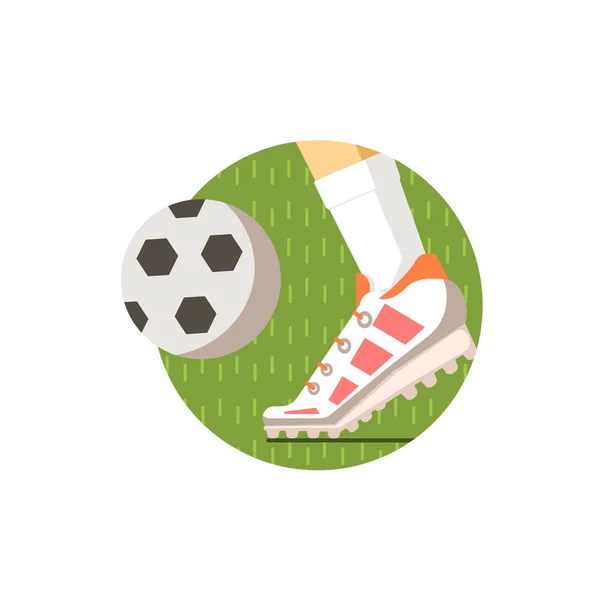Football Round Sticker — Stock Vector
