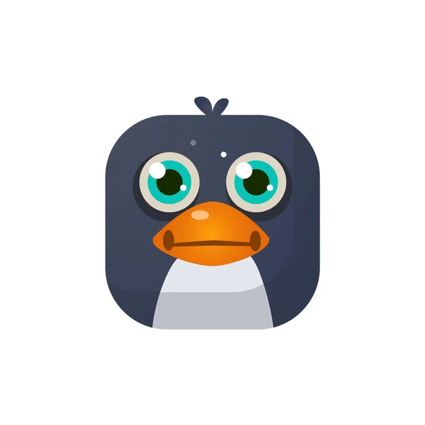 Pingwin kwadratową ikonę — Wektor stockowy