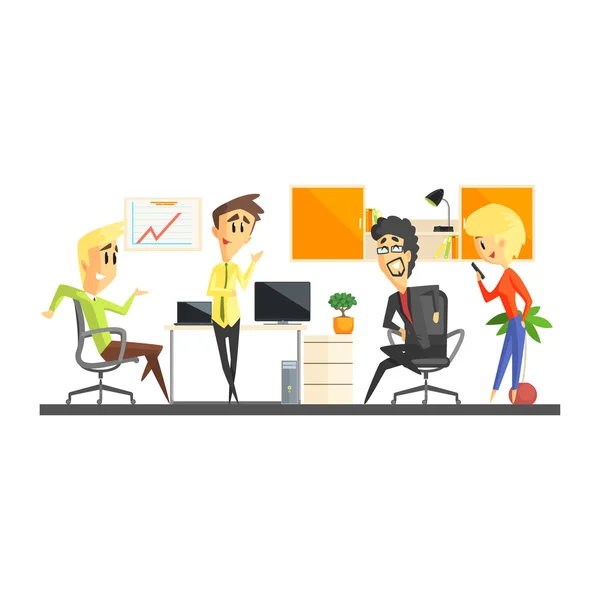 Office Team Discussing — Stock Vector