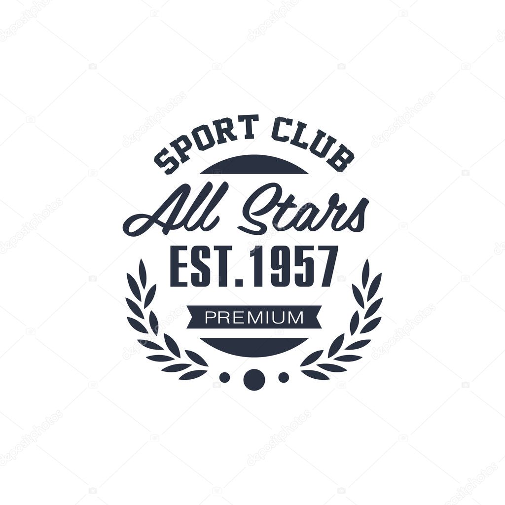 Classic Sport All Stars  Black And White Vintage Design Isolated On White Background Vector Print