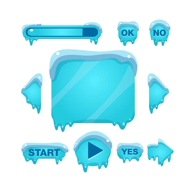 Buttons Covered With Ice — Stock Vector