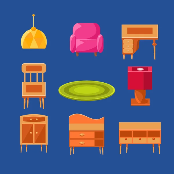 Set di oggetti per soggiorno — Vettoriale Stock