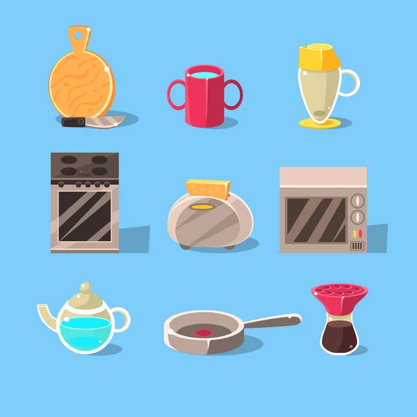 Ensemble d'accessoires de cuisine — Image vectorielle