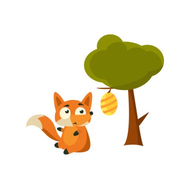 Fox And Beehive clipart