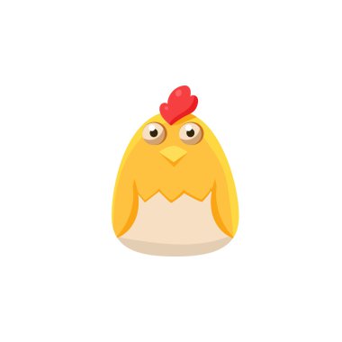 Yumurta kabuğu Basitleştirilmiş şirin illüstrasyon Chick