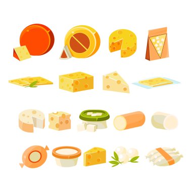 Farklı peynir Icons Collection