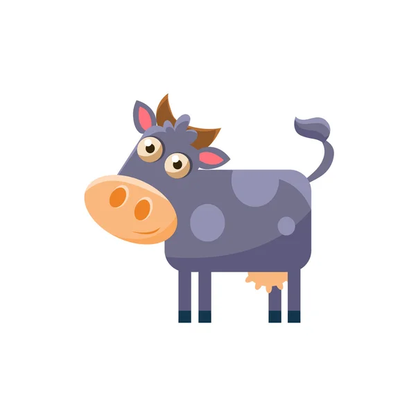 Vaca simplificada linda ilustración — Vector de stock