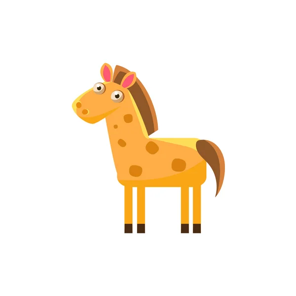 Paard vereenvoudigde schattig illustratie — Stockvector