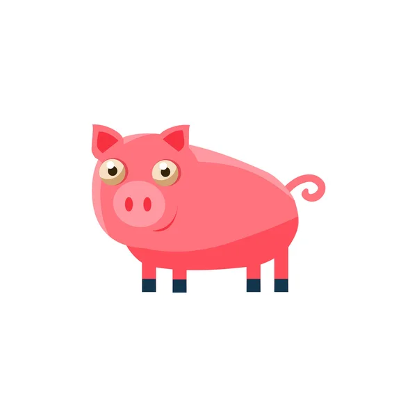 Cerdo simplificado lindo ilustración — Vector de stock