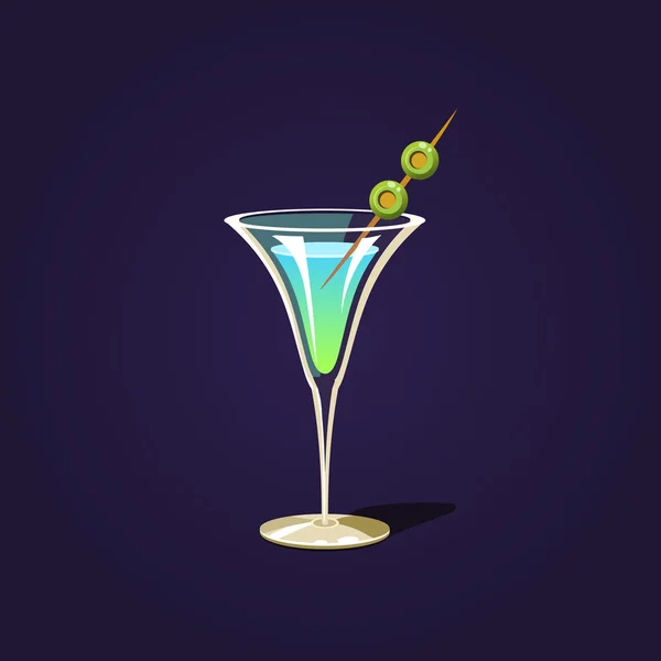 Illustration zum Martini-Cocktail — Stockvektor