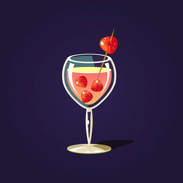 Fragola Cocktail Illustrazione — Vettoriale Stock