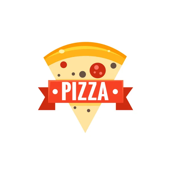 Restaurant Logo With Pizza Slice — Stock Vector