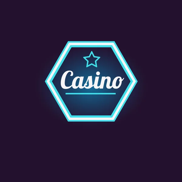 Niebieski siatka Casino Neon znak — Wektor stockowy