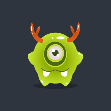 Geyik boynuzu ile yeşil uzaylı