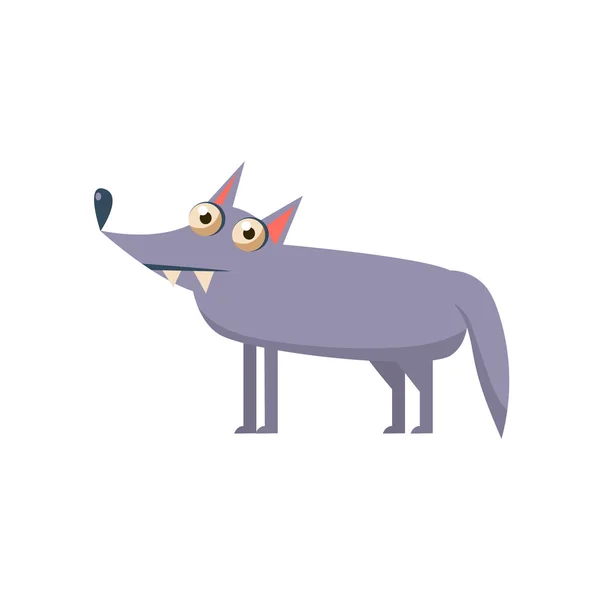 Wolf vereinfachte niedliche Illustration — Stockvektor