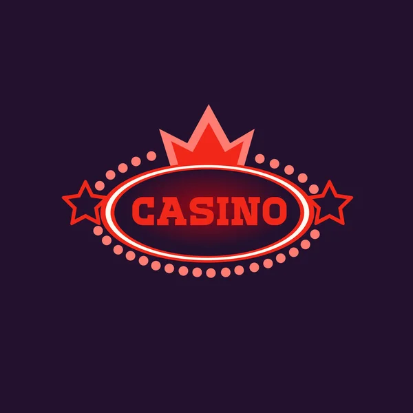 Taç Casino Neon tabela — Stok Vektör