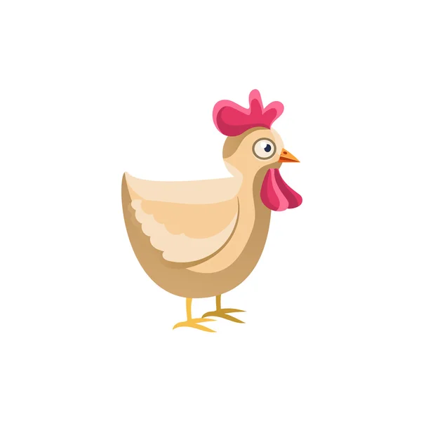 简化的成年鸡可爱的插图 — 图库矢量图片