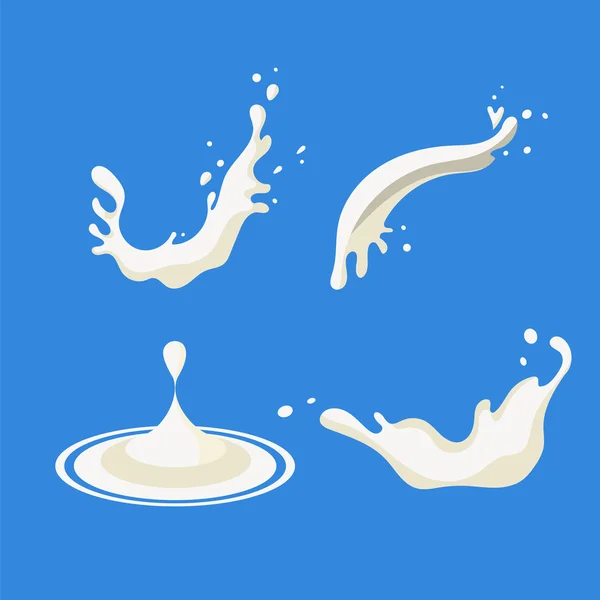 Set van melk Splash voor Product Logo ontwerp — Stockvector