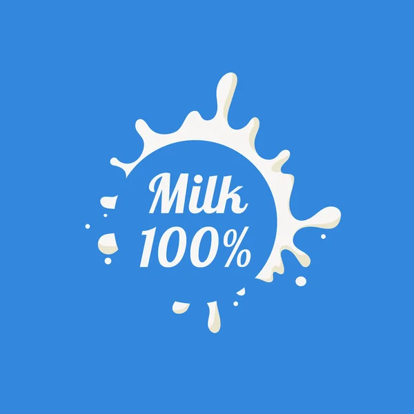 Runde Spritzer Milch Produkt Logo — Stockvektor