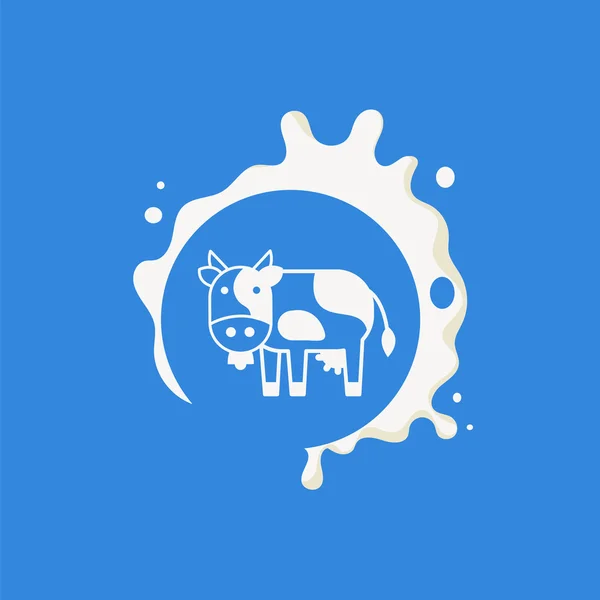奶牛牛奶产品标志 — 图库矢量图片