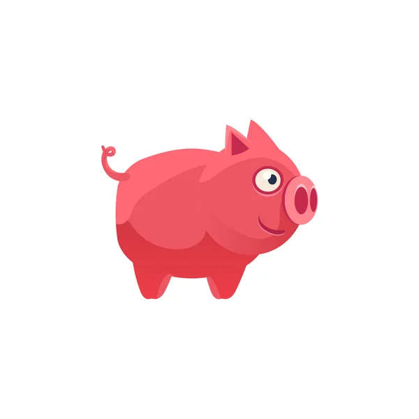 Pig Simplified Cute Illustration — Stock Vector