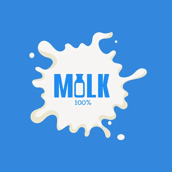 Bottle Replacing Letter Milk Product Logo — Stock Vector