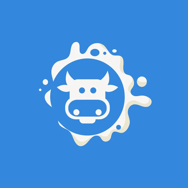 Krowa twarzy mleka produktu Logo — Wektor stockowy