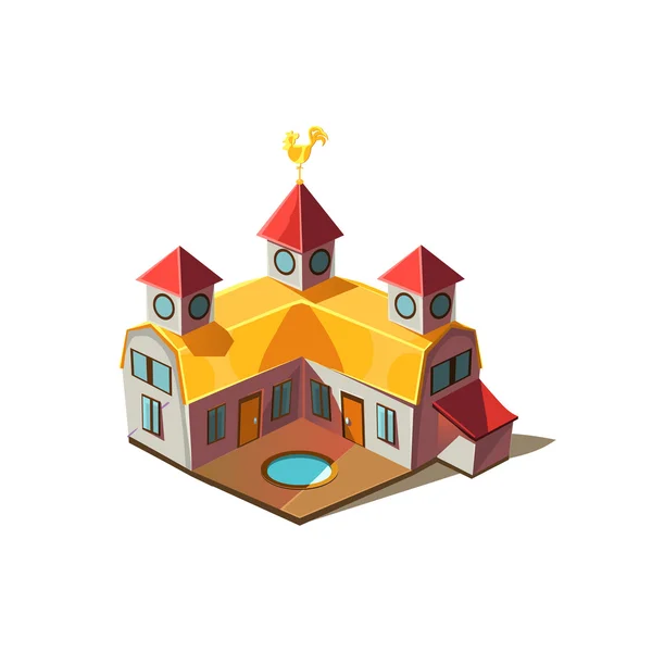 Rancho House Simplified Cute Illustration — Stock Vector