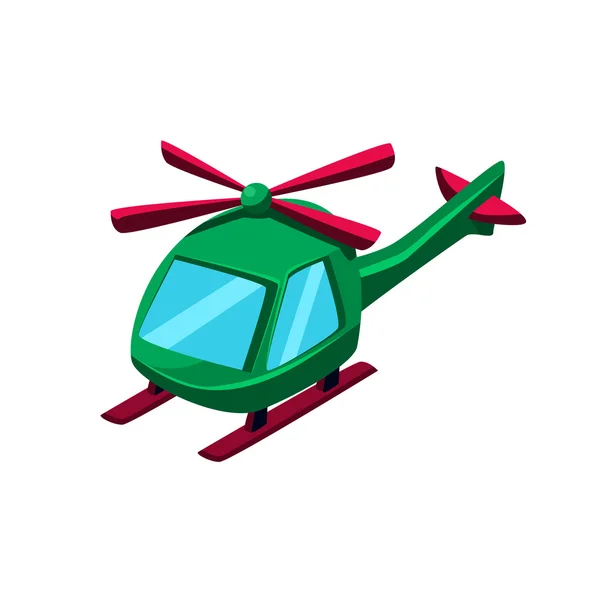 Zielony helikopter zabawka samolot ikona — Wektor stockowy