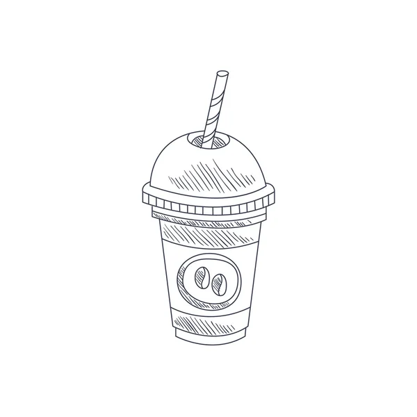 咖啡鸡尾酒手绘草图 — 图库矢量图片