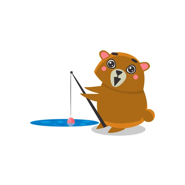 Pescando urso marrom — Vetor de Stock