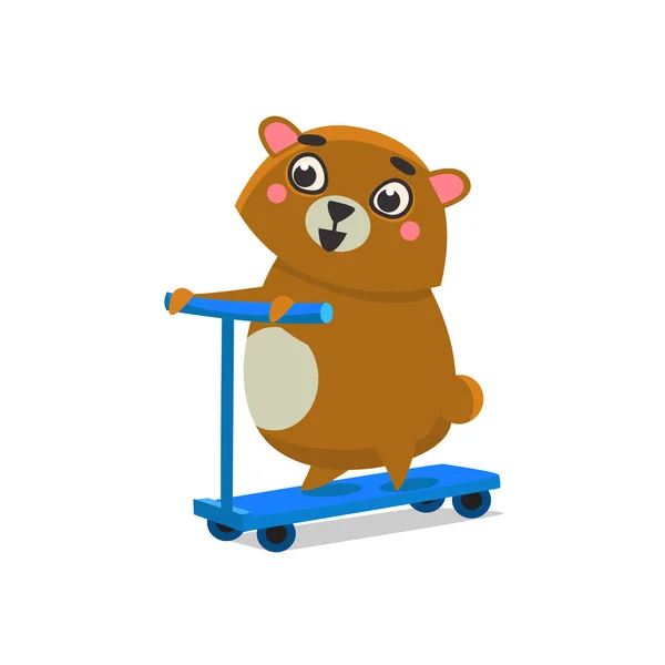 Бурый медведь на скутере — стоковый вектор