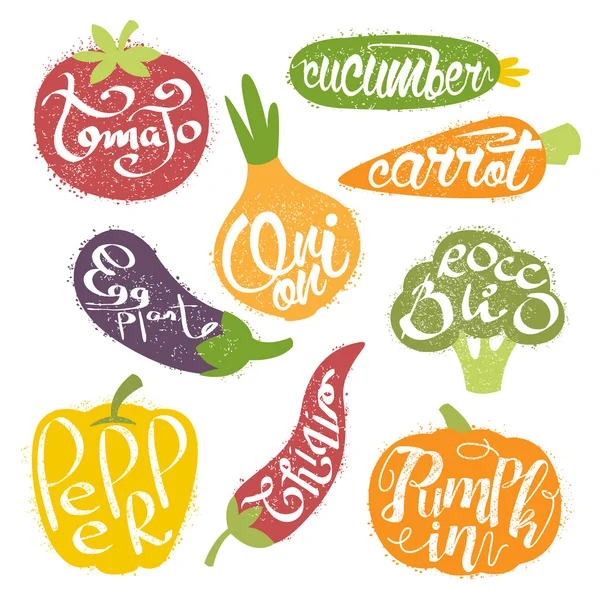 Noms des fruits en forme de fruits Frame Collection — Image vectorielle