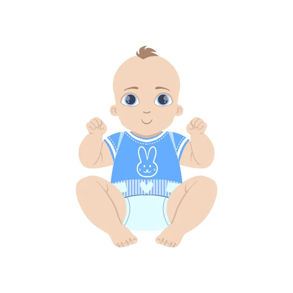 Glückliches Baby in blau — Stockvektor