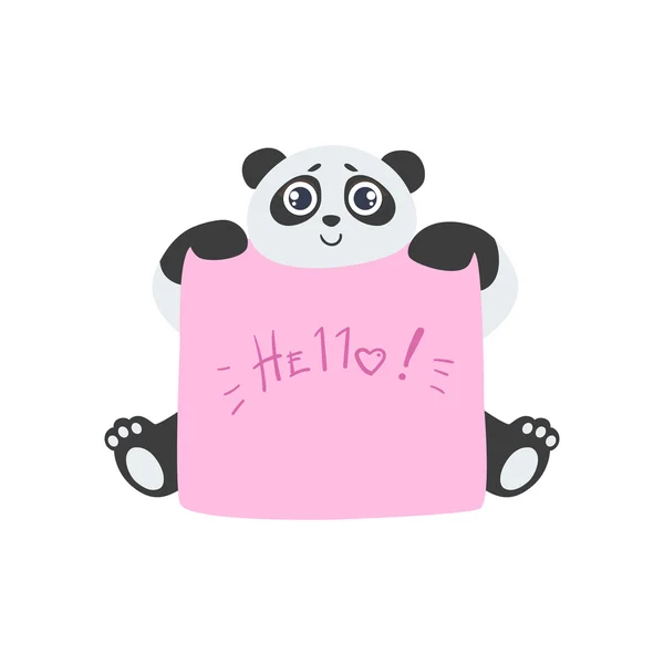 Panda con la plantilla para el mensaje — Vector de stock