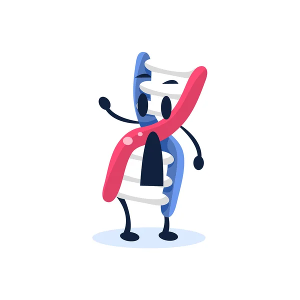 DNA Fragment Primitive Style Cartoon Character — Stock Vector