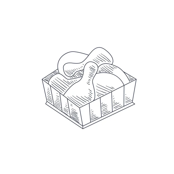 揚げ鶏の足手描きスケッチ — ストックベクタ