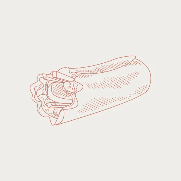 Burrito boceto dibujado a mano — Vector de stock