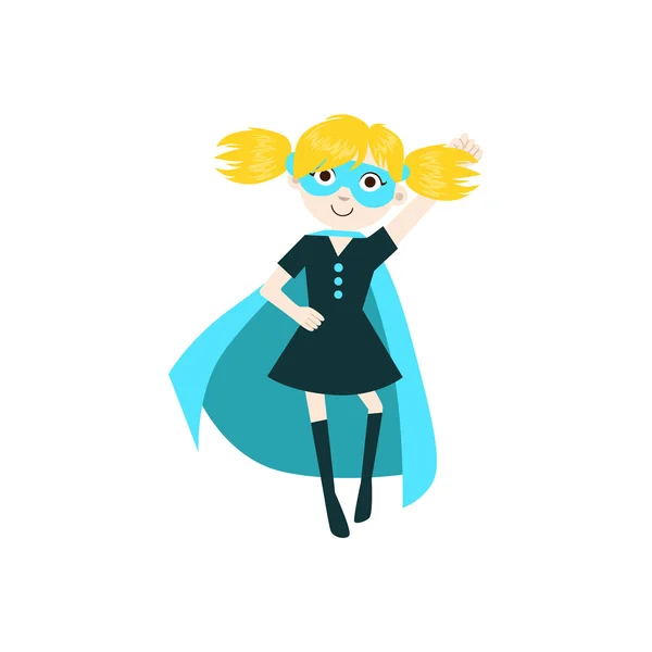 Flicka i superhjälte kostym — Stock vektor