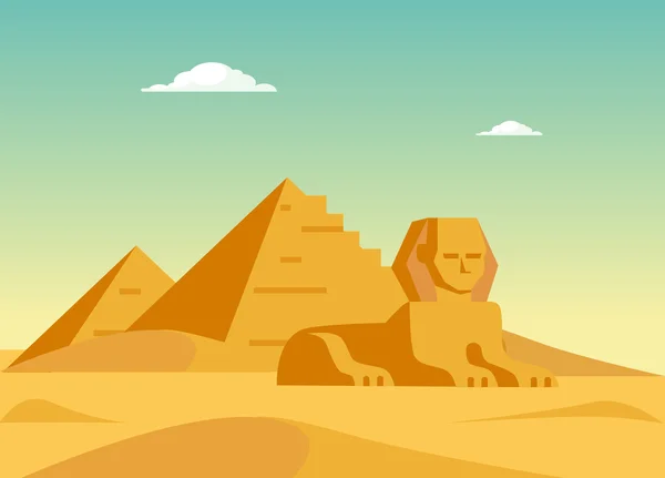 Pyramides et Sphynx — Image vectorielle